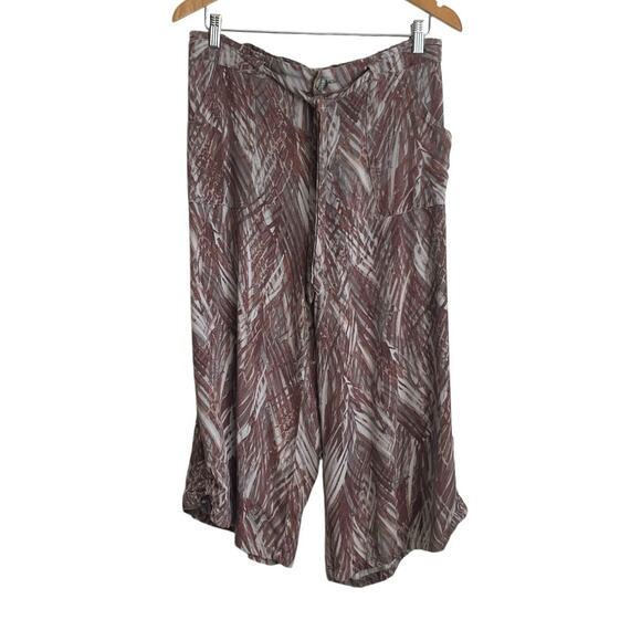 Democracy Women Pants 4 Wide‎ Leg Brown Rayon Abstract Whimsigoth Earthy Resort - Picture 3 of 12